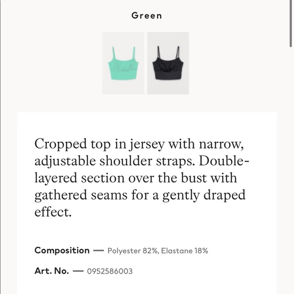*** ISO *** H&M cropped tank - either color, preferably green💚 - Picture 2 of 2